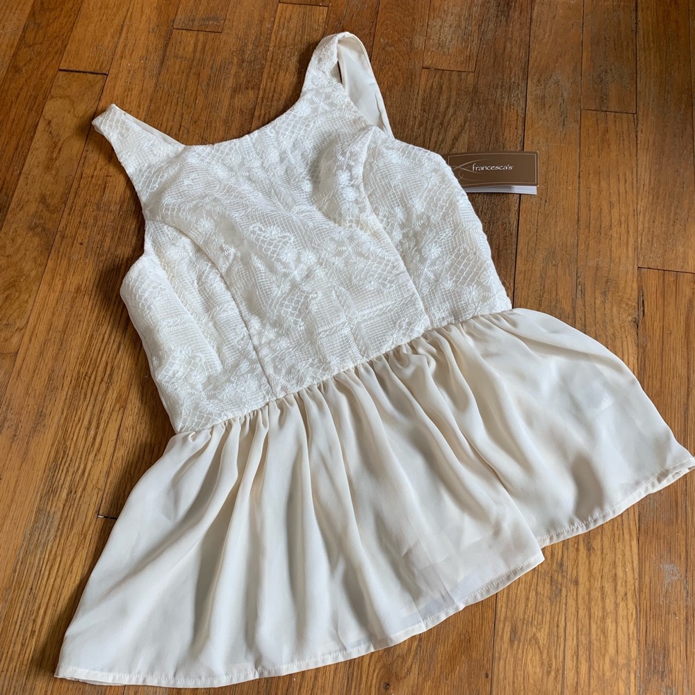 Francesca’s Cream Peplum Top